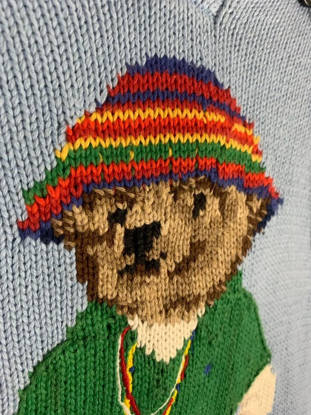 Polo Ralph Lauren Bermuda Polo Bear Blue Hoodie Women's M - Picture 5 of 16